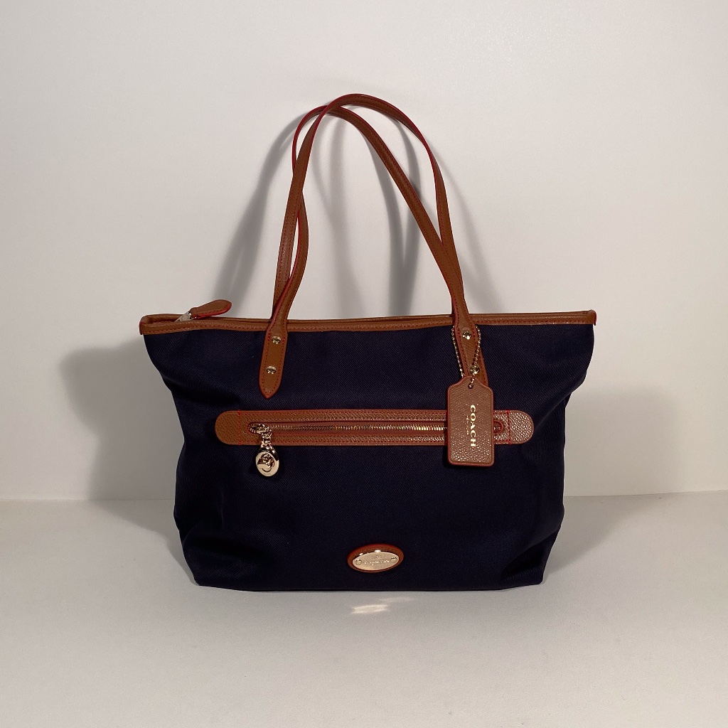 Coach Blue Fabric Tote Bag  Mint Condition